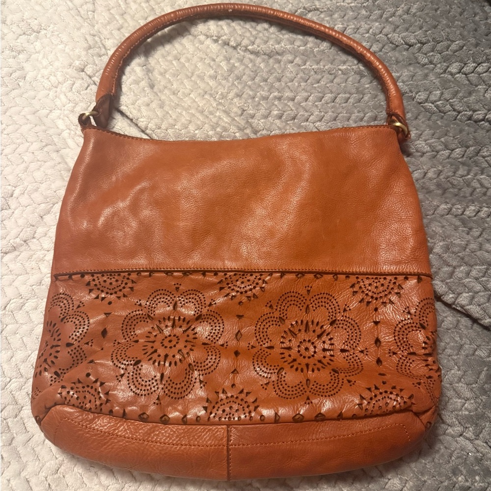 Genuine leather shoulder bag